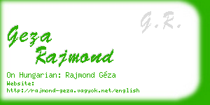geza rajmond business card