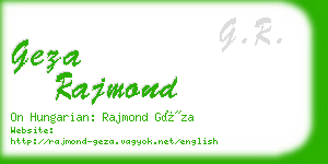 geza rajmond business card